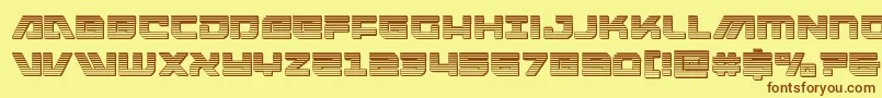 armedlightningchrome Font – Brown Fonts on Yellow Background