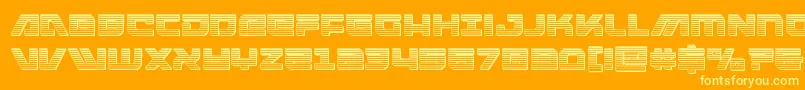 armedlightningchrome Font – Yellow Fonts on Orange Background