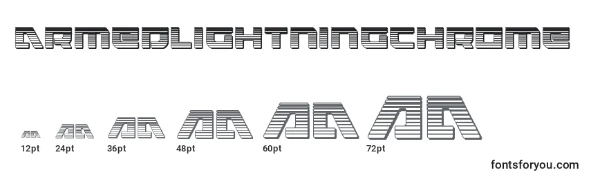 Größen der Schriftart Armedlightningchrome (119963)