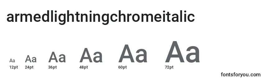 Armedlightningchromeitalic (119964) Font Sizes