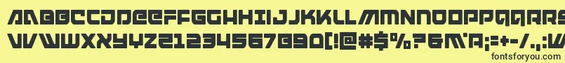 Fonte armedlightningcond – fontes pretas em um fundo amarelo