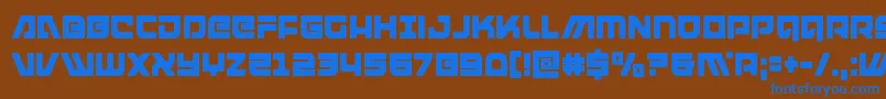 armedlightningcond Font – Blue Fonts on Brown Background
