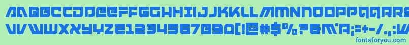 armedlightningcond Font – Blue Fonts on Green Background