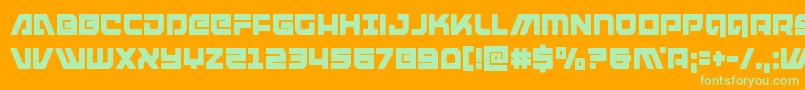 armedlightningcond Font – Green Fonts on Orange Background