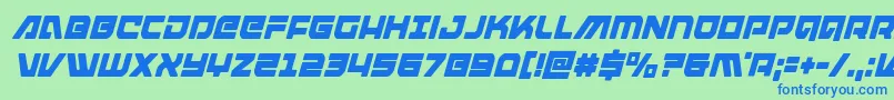 armedlightningcondital Font – Blue Fonts on Green Background