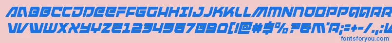 armedlightningcondital Font – Blue Fonts on Pink Background