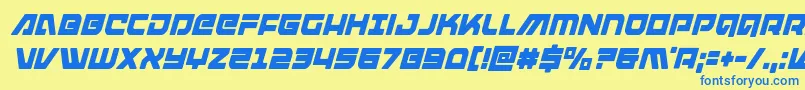 armedlightningcondital Font – Blue Fonts on Yellow Background