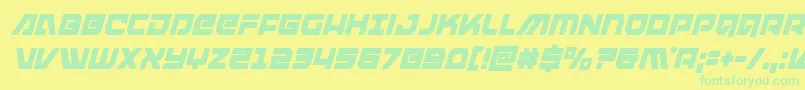 armedlightningcondital Font – Green Fonts on Yellow Background