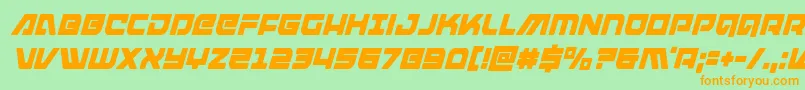 armedlightningcondital Font – Orange Fonts on Green Background