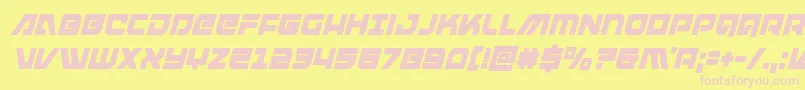 armedlightningcondital Font – Pink Fonts on Yellow Background