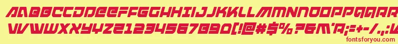 armedlightningcondital Font – Red Fonts on Yellow Background