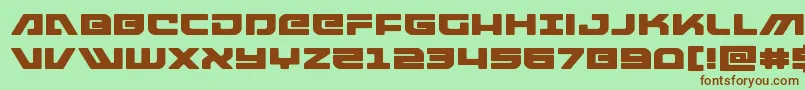 armedlightningexpand-fontti – ruskeat fontit vihreällä taustalla