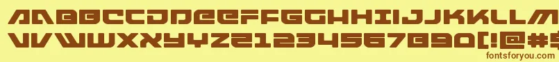 armedlightningexpand-fontti – ruskeat fontit keltaisella taustalla