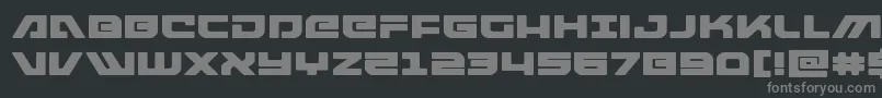 armedlightningexpand-fontti – harmaat kirjasimet mustalla taustalla