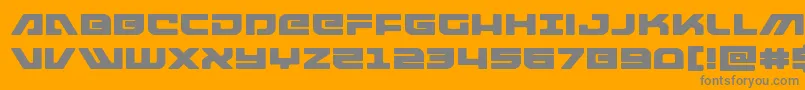 armedlightningexpand-fontti – harmaat kirjasimet oranssilla taustalla