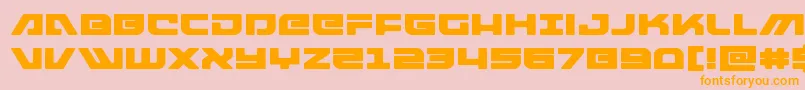 フォントarmedlightningexpand – オレンジの文字がピンクの背景にあります。