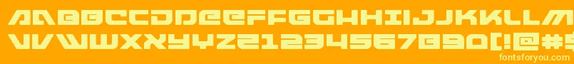 armedlightningexpand-fontti – keltaiset fontit oranssilla taustalla