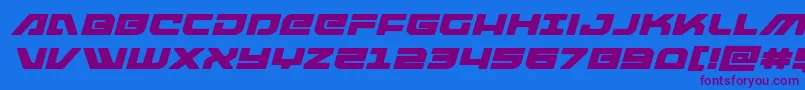 armedlightningexpandital Font – Purple Fonts on Blue Background