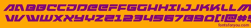 armedlightningexpandital Font – Purple Fonts on Orange Background