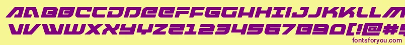 armedlightningexpandital Font – Purple Fonts on Yellow Background