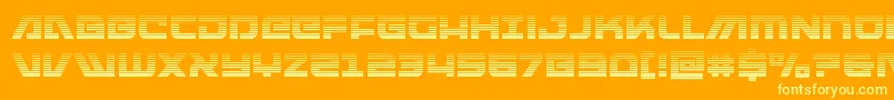 armedlightninggrad-Schriftart – Gelbe Schriften auf orangefarbenem Hintergrund