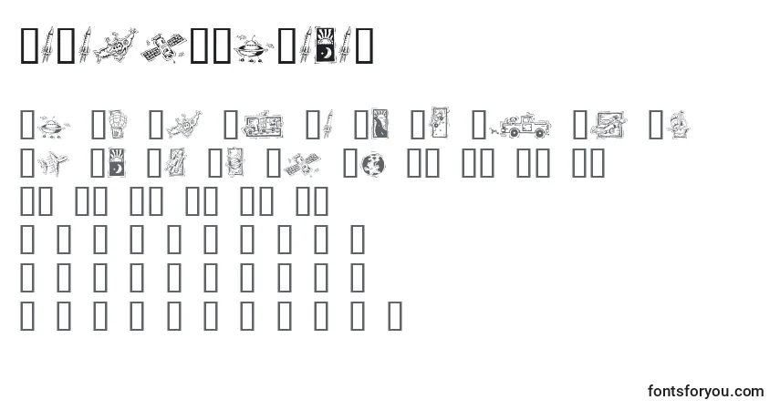 Schriftart GeDecoTraveler – Alphabet, Zahlen, spezielle Symbole