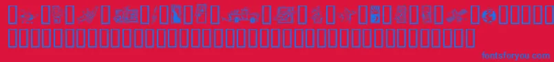 GeDecoTraveler Font – Blue Fonts on Red Background