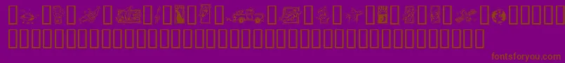 フォントGeDecoTraveler – 紫色の背景に茶色のフォント