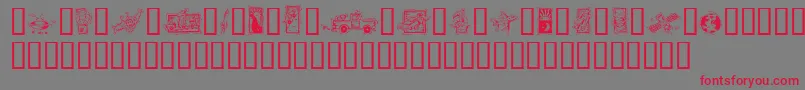 GeDecoTraveler Font – Red Fonts on Gray Background