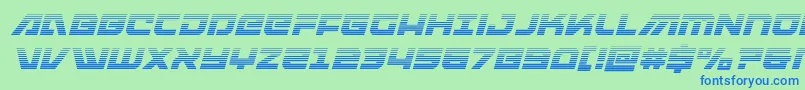 armedlightninggraditalic Font – Blue Fonts on Green Background