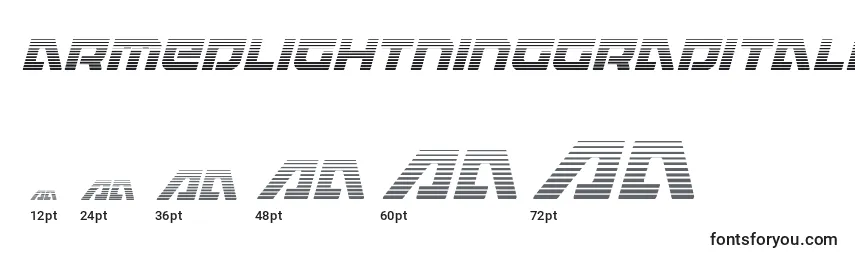 Размеры шрифта Armedlightninggraditalic (119970)