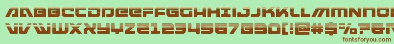 armedlightninghalf-Schriftart – Braune Schriften auf grünem Hintergrund