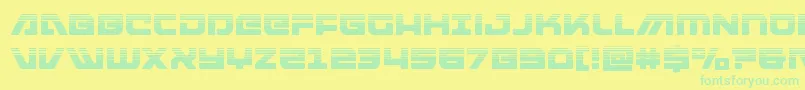 armedlightninghalf-Schriftart – Grüne Schriften auf gelbem Hintergrund
