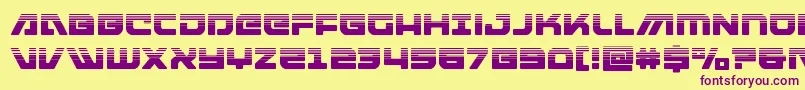 armedlightninghalf-fontti – violetit fontit keltaisella taustalla