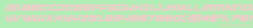 armedlightningitalic-fontti – vaaleanpunaiset fontit vihreällä taustalla