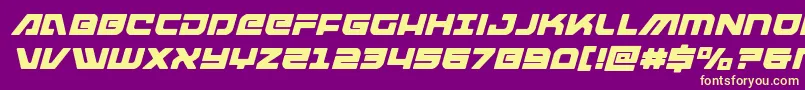 Шрифт armedlightningitalic – жёлтые шрифты на фиолетовом фоне