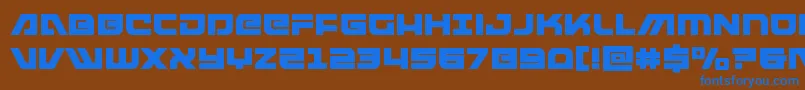 Czcionka armedlightningsquared – niebieskie czcionki na brązowym tle