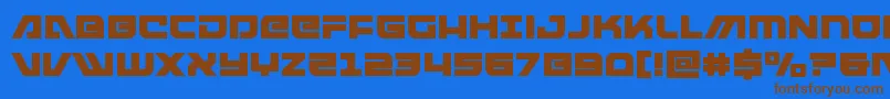 armedlightningsquared Font – Brown Fonts on Blue Background