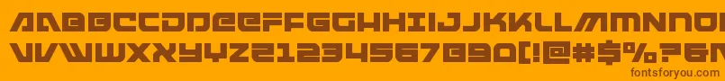 フォントarmedlightningsquared – オレンジの背景に茶色のフォント