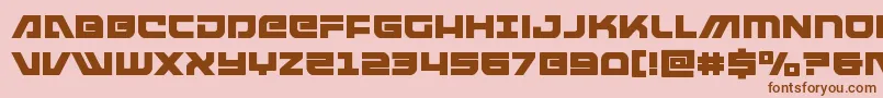 armedlightningsquared-Schriftart – Braune Schriften auf rosa Hintergrund