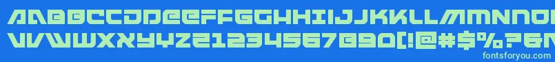 armedlightningsquared Font – Green Fonts on Blue Background