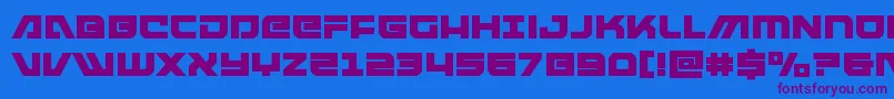armedlightningsquared Font – Purple Fonts on Blue Background