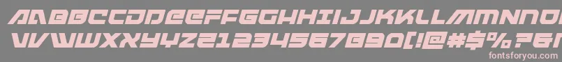 フォントarmedlightningsquaredital – 灰色の背景にピンクのフォント