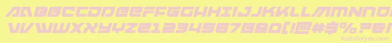 armedlightningsquaredital Font – Pink Fonts on Yellow Background