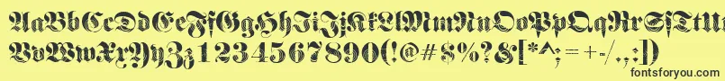 Frakturwinding2Regular Font – Black Fonts on Yellow Background