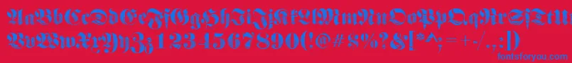 Frakturwinding2Regular Font – Blue Fonts on Red Background