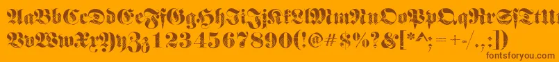 Frakturwinding2Regular Font – Brown Fonts on Orange Background