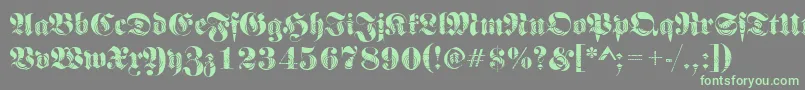 Frakturwinding2Regular Font – Green Fonts on Gray Background