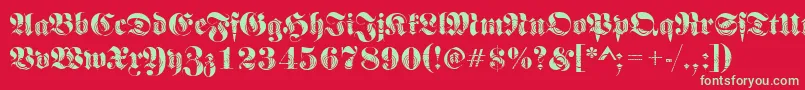 Frakturwinding2Regular Font – Green Fonts on Red Background