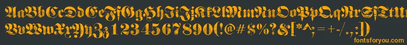 Frakturwinding2Regular Font – Orange Fonts on Black Background